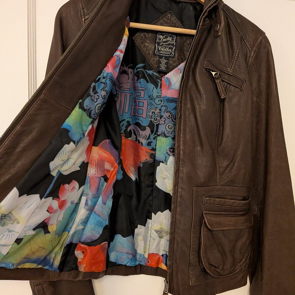 Lucky Brand Women’s Leather Moto Jacket